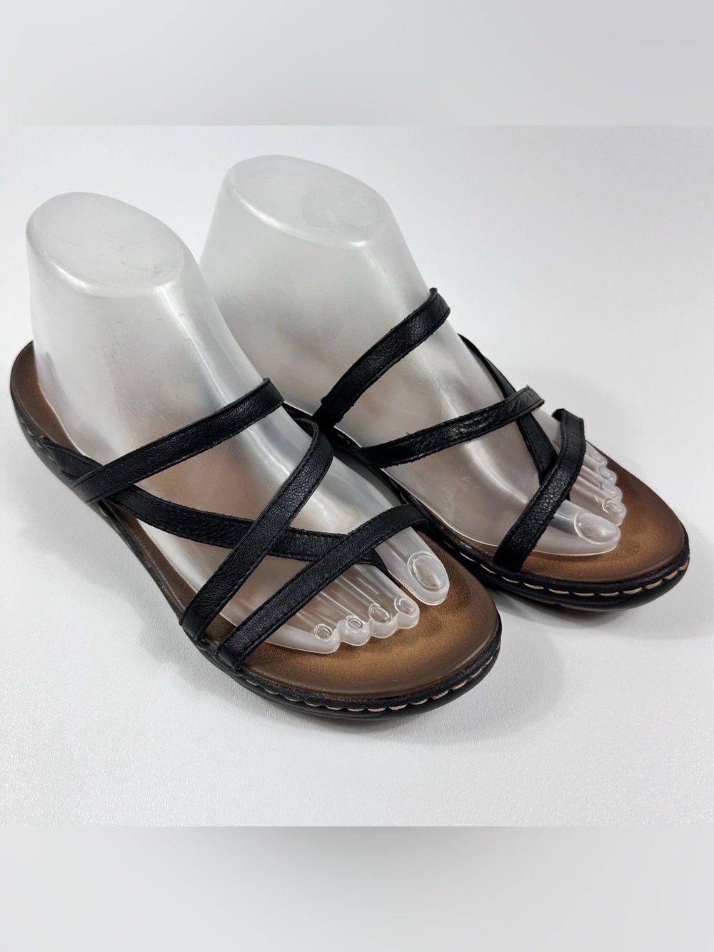 Skechers Luxe Foam Black Strappy Comfort Slide Sandals Women’s Size 8